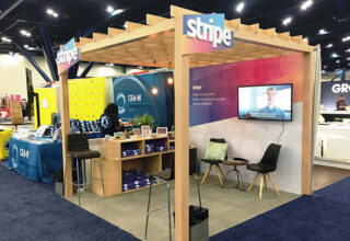 Stripe 10x10 custom trade show booth rental